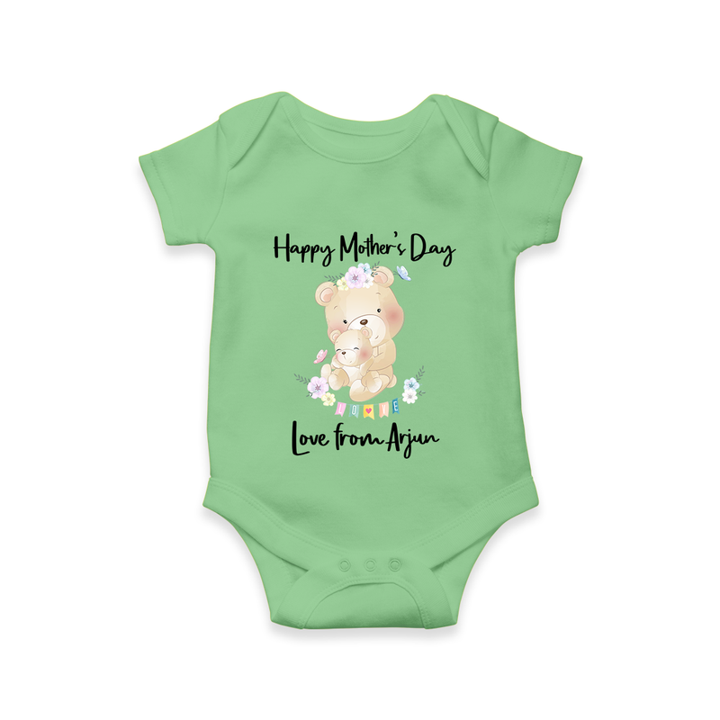 Happy Mother's Day - Little Hands, Big Love With Our Customized Romper With Name - GREEN - 0 - 3 Months Old (Chest 16")