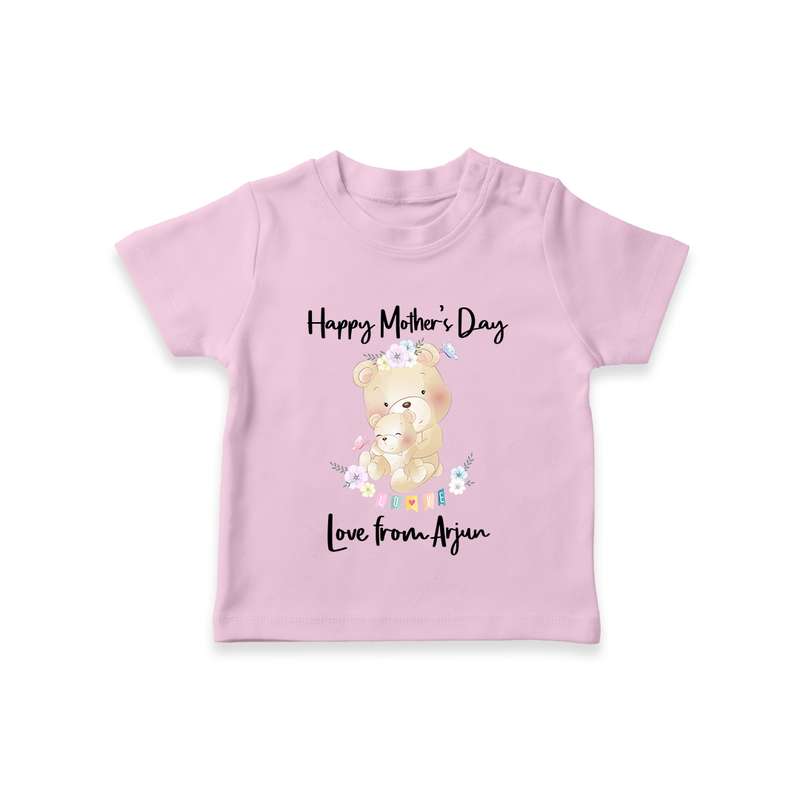 Happy Mother's Day - Little Hands, Big Love With Our Customized Tshirt With Name - BABY PINK - 0-5 Months Old (Chest 17")
