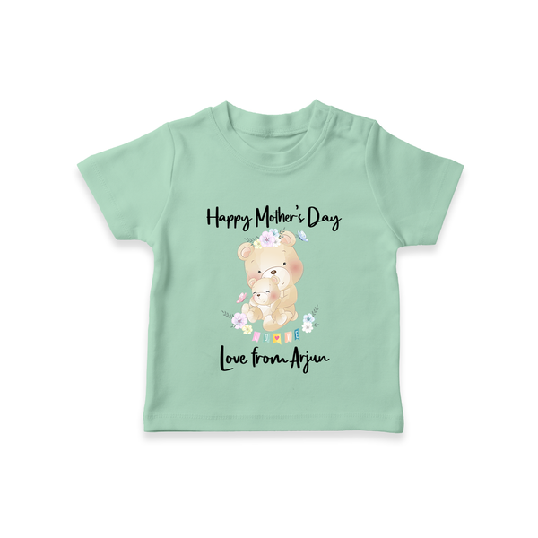 Happy Mother's Day - Little Hands, Big Love With Our Customized Tshirt With Name - MINT GREEN - 0-5 Months Old (Chest 17")