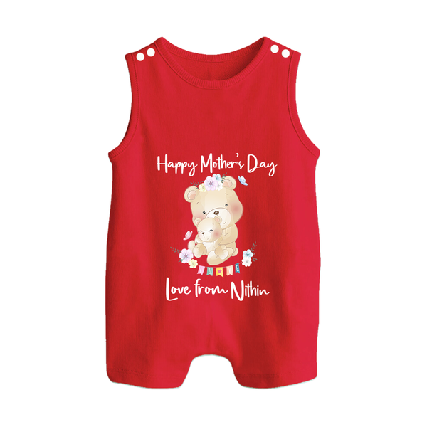 Happy Mother's Day - Little Hands, Big Love With Our Customized Romper Suit With Name - RED - 0 - 5 Months Old (Chest 18")