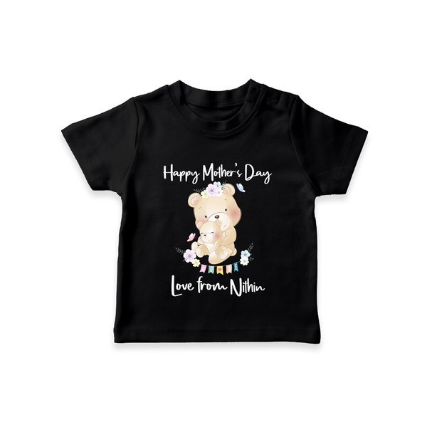 Happy Mother's Day - Little Hands, Big Love With Our Customized Tshirt With Name - BLACK - 0-5 Months Old (Chest 17")
