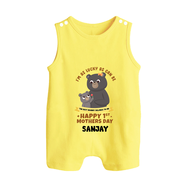 Happy Mother's Day - Celebrating Mom Moments With Our Customized Romper Suit With Name - PASTEL YELLOW - 0 - 5 Months Old (Chest 18")