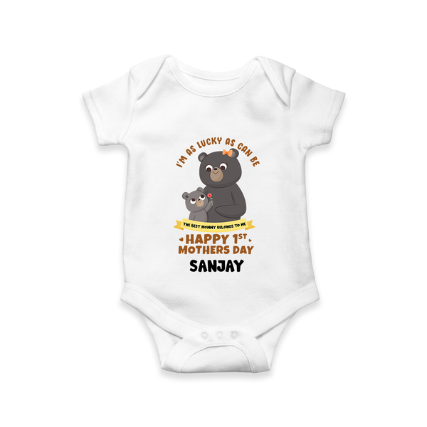 Happy Mother's Day - Celebrating Mom Moments With Our Customized Romper With Name - WHITE - 0 - 3 Months Old (Chest 16")