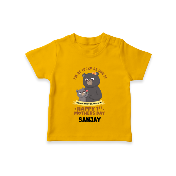 Happy Mother's Day - Celebrating Mom Moments With Our Customized Tshirt With Name - CHROME YELLOW - 0-5 Months Old (Chest 17")