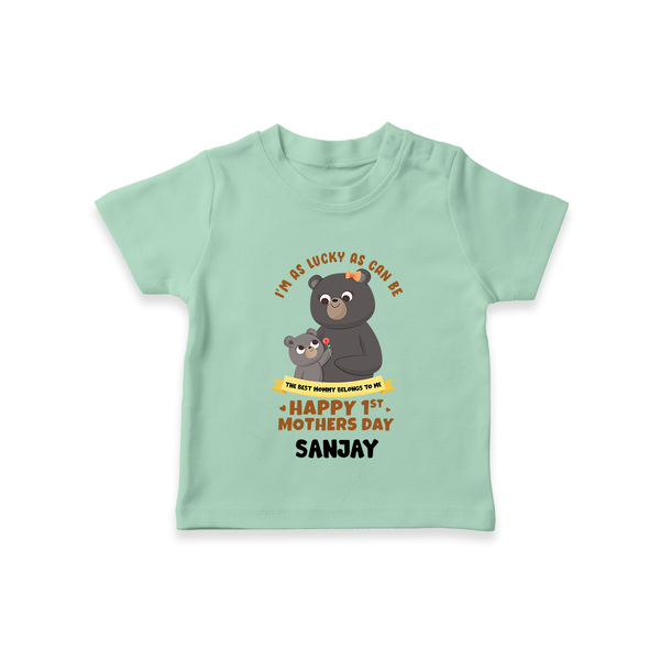 Happy Mother's Day - Celebrating Mom Moments With Our Customized Tshirt With Name - MINT GREEN - 0-5 Months Old (Chest 17")