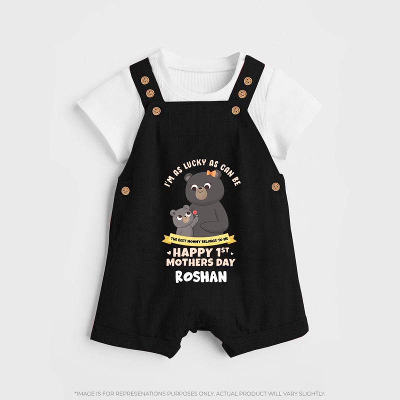 Happy Mother's Day - Celebrating Mom Moments With Our Customized Dungaree Set With Name - BLACK - 0 - 5 Months Old (Chest 18")