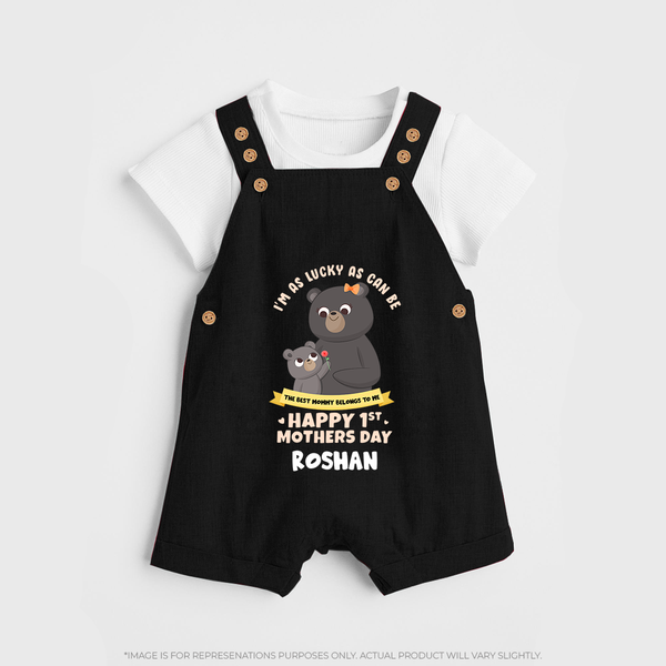 Happy Mother's Day - Celebrating Mom Moments With Our Customized Dungaree Set With Name - BLACK - 0 - 5 Months Old (Chest 18")