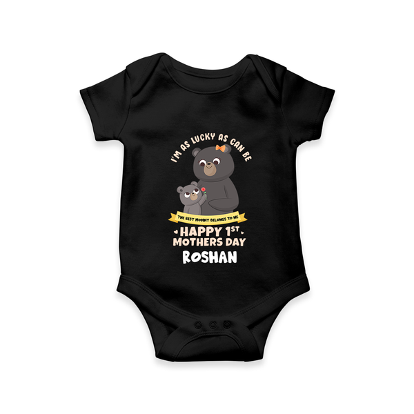 Happy Mother's Day - Celebrating Mom Moments With Our Customized Romper With Name - BLACK - 0 - 3 Months Old (Chest 16")