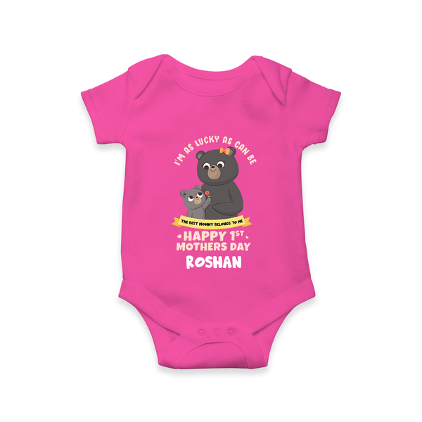 Happy Mother's Day - Celebrating Mom Moments With Our Customized Romper With Name - HOT PINK - 0 - 3 Months Old (Chest 16")