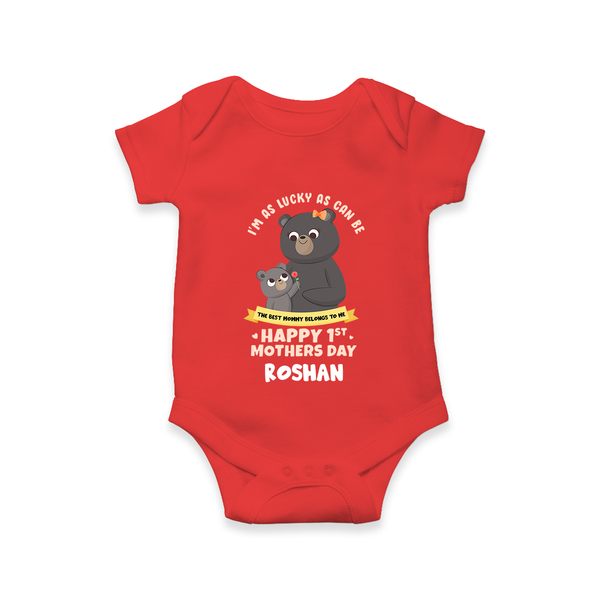 Happy Mother's Day - Celebrating Mom Moments With Our Customized Romper With Name - RED - 0 - 3 Months Old (Chest 16")