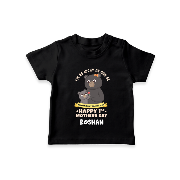 Happy Mother's Day - Celebrating Mom Moments With Our Customized Tshirt With Name - BLACK - 0-5 Months Old (Chest 17")