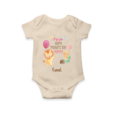 Happy Mother's Day - Full of Hugs & Giggles With Our Customized Romper With Name - IVORY - 0 - 3 Months Old (Chest 16")
