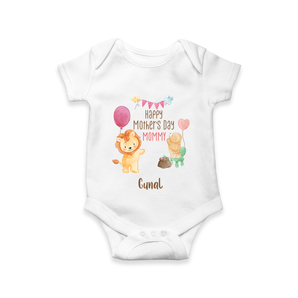 Happy Mother's Day - Full of Hugs & Giggles With Our Customized Romper With Name - WHITE - 0 - 3 Months Old (Chest 16")