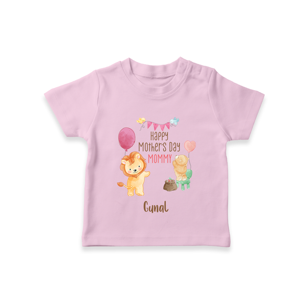 Happy Mother's Day - Full of Hugs & Giggles With Our Customized Tshirt With Name - BABY PINK - 0-5 Months Old (Chest 17")
