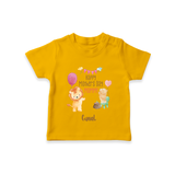 Happy Mother's Day - Full of Hugs & Giggles With Our Customized Tshirt With Name - CHROME YELLOW - 0-5 Months Old (Chest 17")