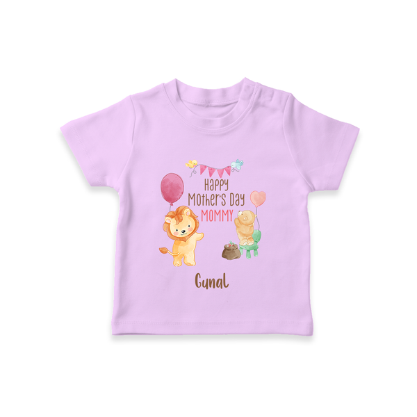 Happy Mother's Day - Full of Hugs & Giggles With Our Customized Tshirt With Name - LILAC - 0-5 Months Old (Chest 17")