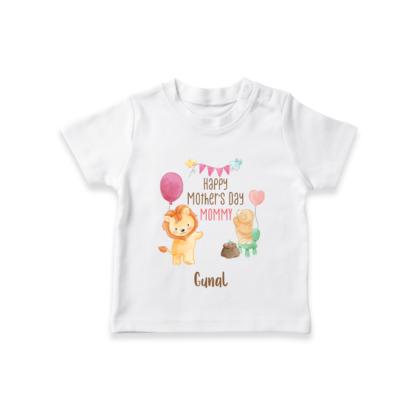 Happy Mother's Day - Full of Hugs & Giggles With Our Customized Tshirt With Name - WHITE - 0-5 Months Old (Chest 17")
