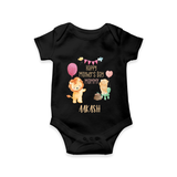 Happy Mother's Day - Full of Hugs & Giggles With Our Customized Romper With Name - BLACK - 0 - 3 Months Old (Chest 16")