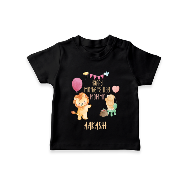 Happy Mother's Day - Full of Hugs & Giggles With Our Customized Tshirt With Name - BLACK - 0-5 Months Old (Chest 17")