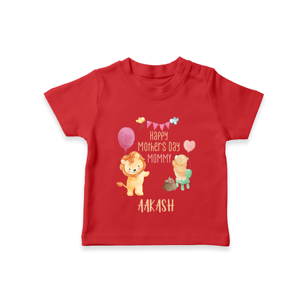 Happy Mother's Day - Full of Hugs & Giggles With Our Customized Tshirt With Name - RED - 0-5 Months Old (Chest 17")