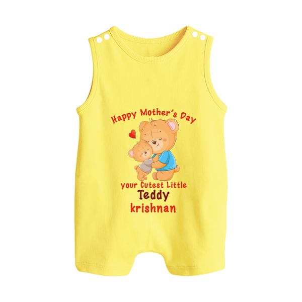Happy Mother's Day - Cutest Gift To Mom With Our Customized Romper Suit With Name - PASTEL YELLOW - 0 - 5 Months Old (Chest 18")