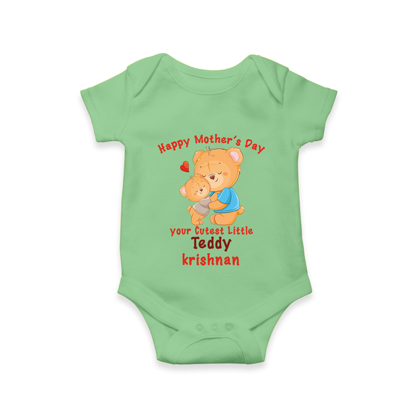 Happy Mother's Day - Cutest Gift To Mom With Our Customized Romper With Name - GREEN - 0 - 3 Months Old (Chest 16")