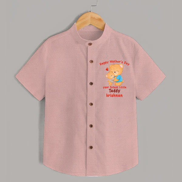 Happy Mother's Day - Cutest Gift To Mom With Our Customized Shirt With Name - PEACH - 0 - 6 Months Old (Chest 23")