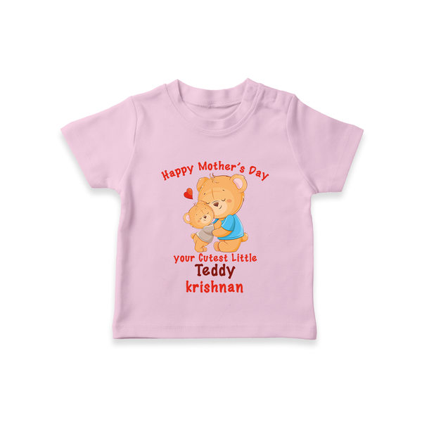 Happy Mother's Day - Cutest Gift To Mom With Our Customized Tshirt With Name - BABY PINK - 0-5 Months Old (Chest 17")