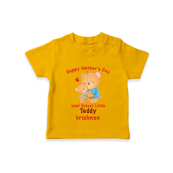 Happy Mother's Day - Cutest Gift To Mom With Our Customized Tshirt With Name - CHROME YELLOW - 0-5 Months Old (Chest 17")