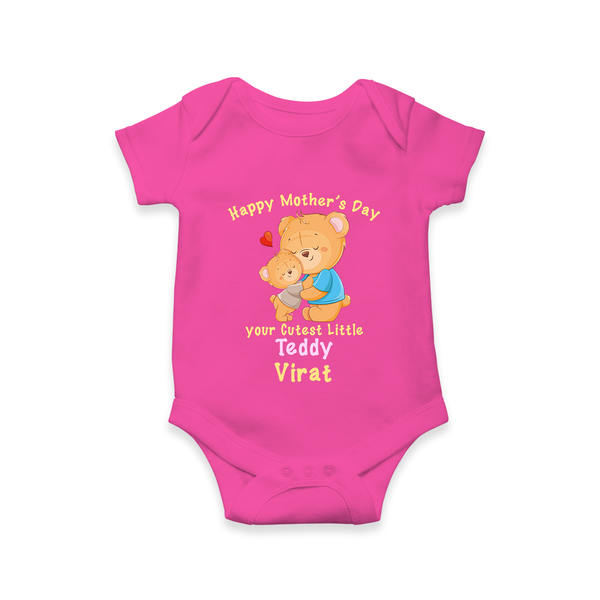 Happy Mother's Day - Cutest Gift To Mom With Our Customized Romper With Name - HOT PINK - 0 - 3 Months Old (Chest 16")