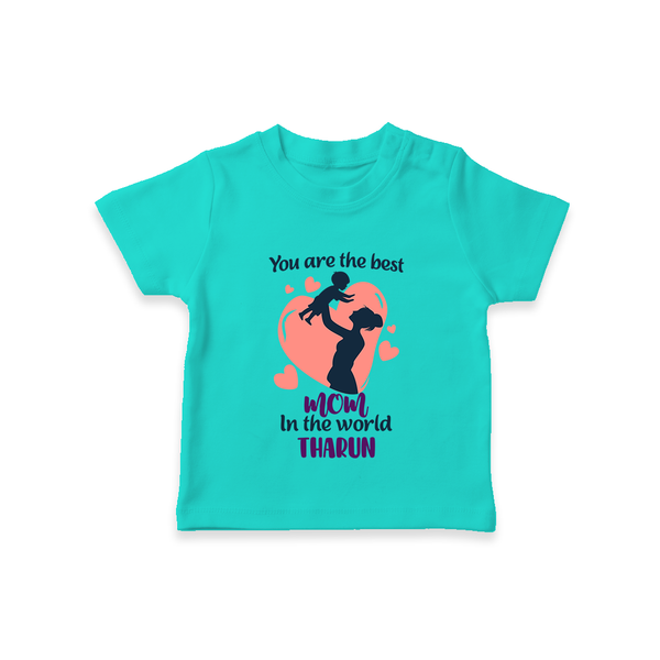 Happy Mother's Day - Blessed To Be Yours With Our Customized Tshirt With Name - TEAL - 0-5 Months Old (Chest 17")