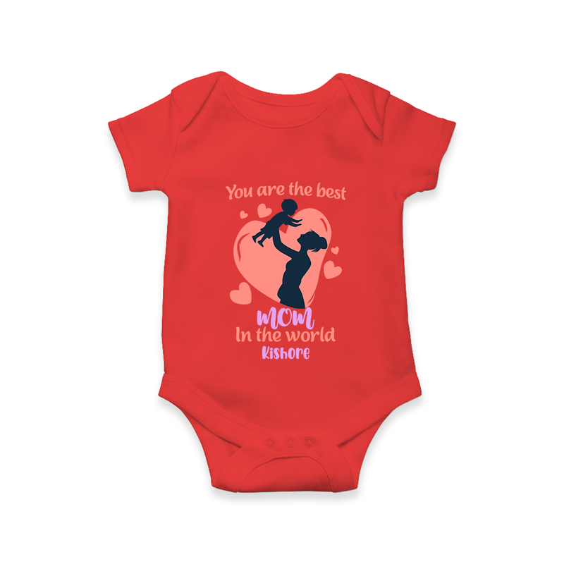 Happy Mother's Day - Blessed To Be Yours With Our Customized Romper With Name - RED - 0 - 3 Months Old (Chest 16")