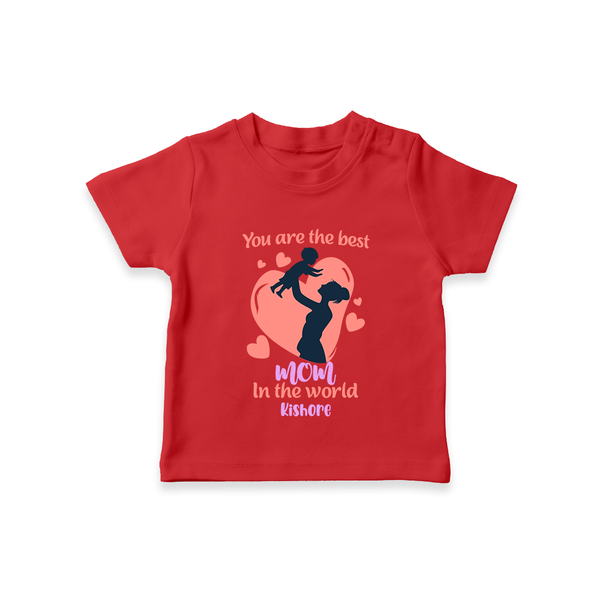 Happy Mother's Day - Blessed To Be Yours With Our Customized Tshirt With Name - RED - 0-5 Months Old (Chest 17")