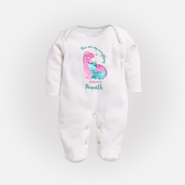 Happy Mother's Day - Celebrating Mom's Love With Our Customized Sleep Suit With Name - WHITE - New Born (Chest 7.5")