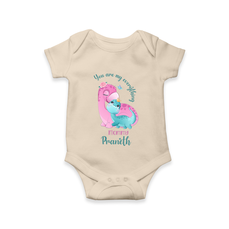 Happy Mother's Day - Celebrating Mom's Love With Our Customized Romper With Name - IVORY - 0 - 3 Months Old (Chest 16")