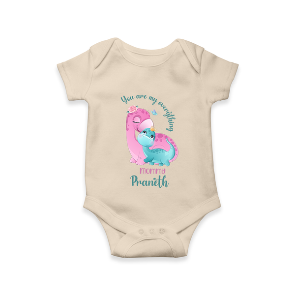 Happy Mother's Day - Celebrating Mom's Love With Our Customized Romper With Name - IVORY - 0 - 3 Months Old (Chest 16")