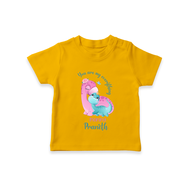Happy Mother's Day - Celebrating Mom's Love With Our Customized Tshirt With Name - CHROME YELLOW - 0-5 Months Old (Chest 17")