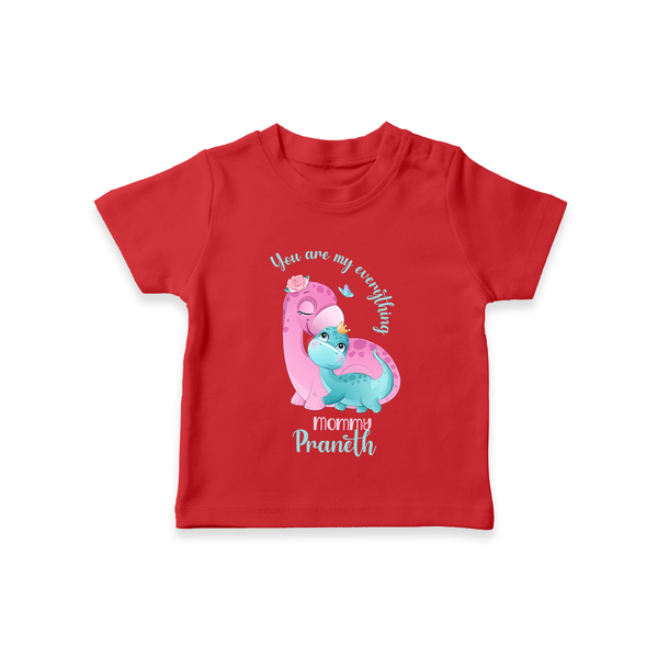 Happy Mother's Day - Celebrating Mom's Love With Our Customized Tshirt With Name - RED - 0-5 Months Old (Chest 17")