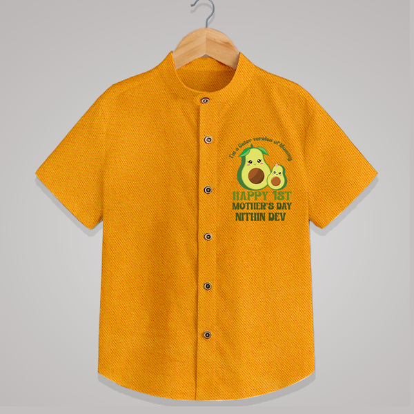 Happy Mother's Day - Mom & Me Moments With Our Customized Shirt With Name - CHROME YELLOW - 0 - 6 Months Old (Chest 23")