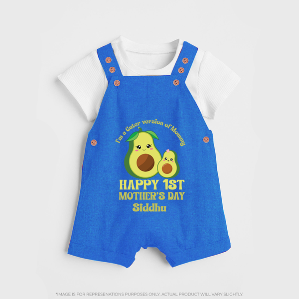 Happy Mother's Day - Mom & Me Moments With Our Customized Dungaree Set With Name - COBALT BLUE - 0 - 5 Months Old (Chest 18")