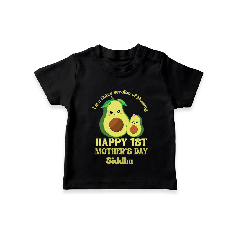 Happy Mother's Day - Mom & Me Moments With Our Customized Tshirt With Name - BLACK - 0-5 Months Old (Chest 17")