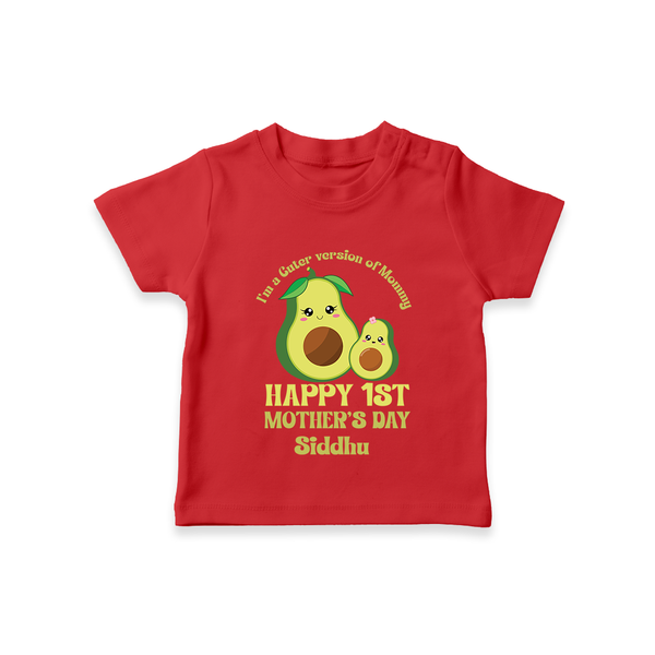 Happy Mother's Day - Mom & Me Moments With Our Customized Tshirt With Name - RED - 0-5 Months Old (Chest 17")
