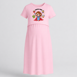 Super Mom Maternity Maxi Dress - BABY PINK - Extra Small (Chest 32")