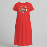 Super Mom Maternity Maxi Dress - RED - Extra Small (Chest 32")