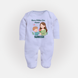 Happy Mother’s Day Mummy Baby Full body suit Set – Cute Mom & Baby Outfit - BABY BLUE - New Born (Chest 7.5")