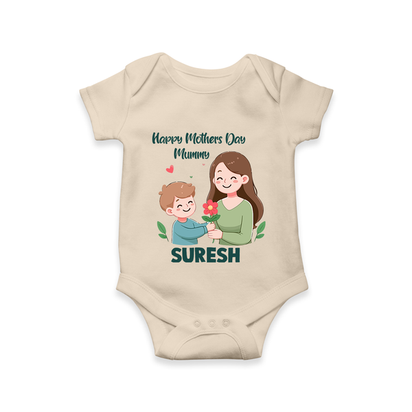 Happy Mother’s Day Mummy Baby ROMPER – Cute Mom & Baby Outfit - IVORY - New Born (Chest 14")