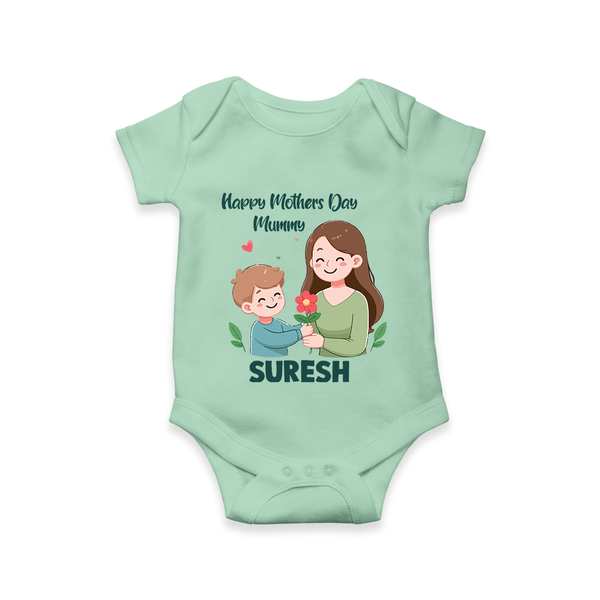 Happy Mother’s Day Mummy Baby ROMPER – Cute Mom & Baby Outfit - MINT GREEN - New Born (Chest 14")