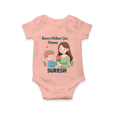 Happy Mother’s Day Mummy Baby ROMPER – Cute Mom & Baby Outfit - PEACH - New Born (Chest 14")