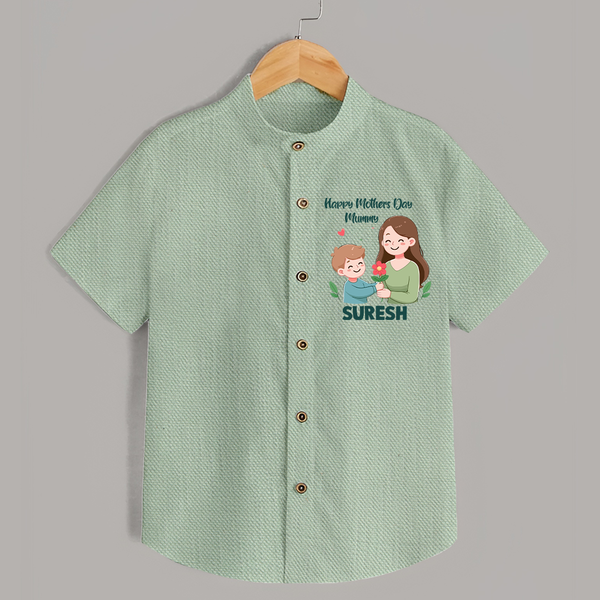 Happy Mother’s Day Mummy Baby SHIRT Set – Cute Mom & Baby Outfit - MINT GREEN - 0 - 6 Months Old (Chest 23")