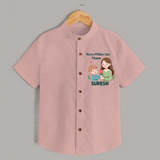 Happy Mother’s Day Mummy Baby SHIRT Set – Cute Mom & Baby Outfit - PEACH - 0 - 6 Months Old (Chest 23")